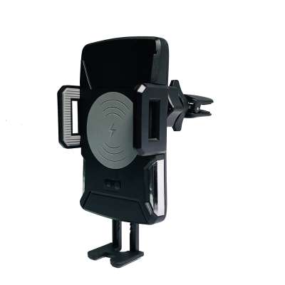 Automatic clamping wireless car charger mount with tight air vent clip