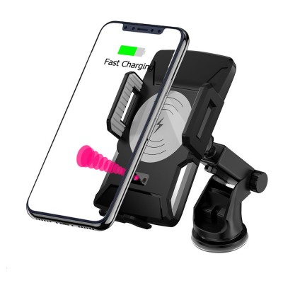 New arrival Infrared Sensor Fully Auto clamping Wireless Car Charger 10W Fast Wireless Charging Car Mount phone holder